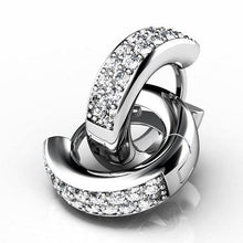Set Natural Diamond Women Hoop Earring White Gold 4.80 Carats