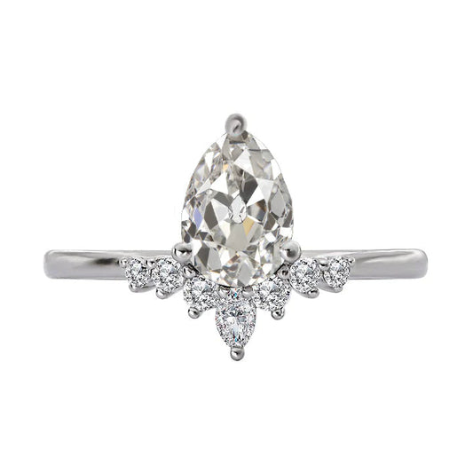 natural round diamond 3.50ct ring front view