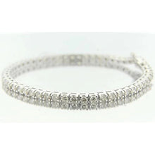 Round Real Diamond Bracelet Prong Set 5.40 Carats White Gold
