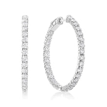 Round Real Diamond Earrings 6 Carat Hoop