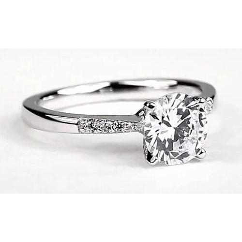 Round Real Diamond Engagement Ring