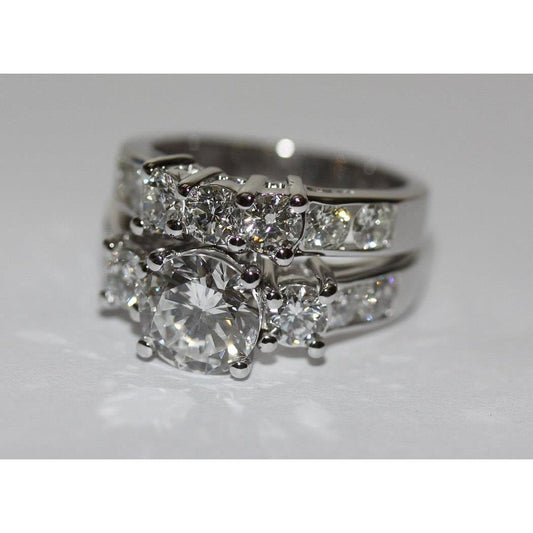 natural round diamond 4.95ct ring side angle