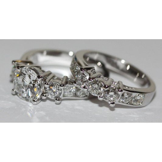 natural round diamond 4.95ct ring front view