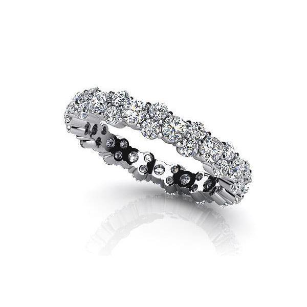 Round Real Diamond Eternity Band 3 Carats White Gold 14K Jewelry