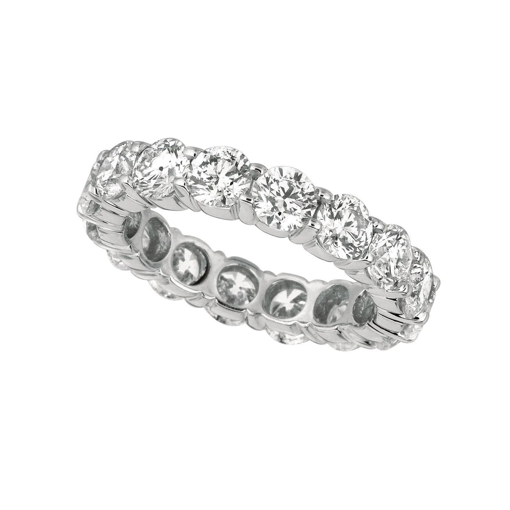 Round Real Diamond Eternity Band 4.80 Carats 14K White Gold