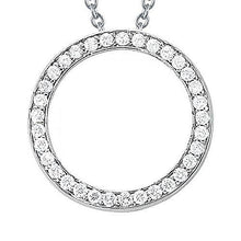 Round Real Diamond Pendant Necklace 1.25 Carat Without Chain White Gold 14K