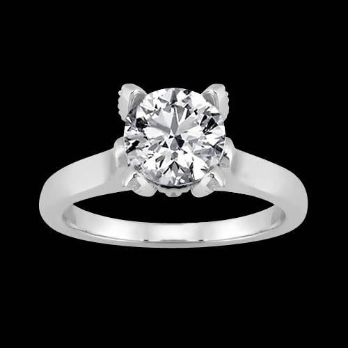 natural round diamond 2ct ring side angle