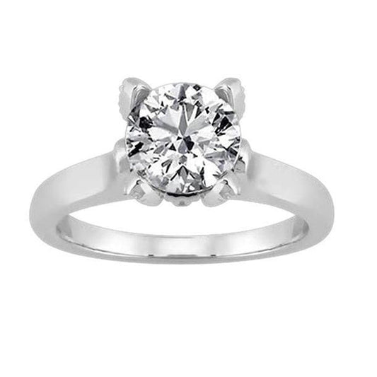 natural round diamond 2ct ring front view