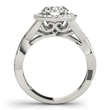 Round Real Diamond Solitaire With Accent Halo Ring 2.10 Carat WG 14K