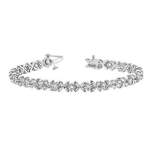 Round Real Diamond Tennis Bracelet Solid Gold 14K Prong Set 3.30 Carats