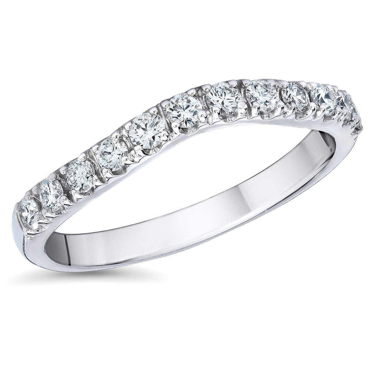 Round Real Diamond Wedding Band  White Gold 14K 2.40 Ct.