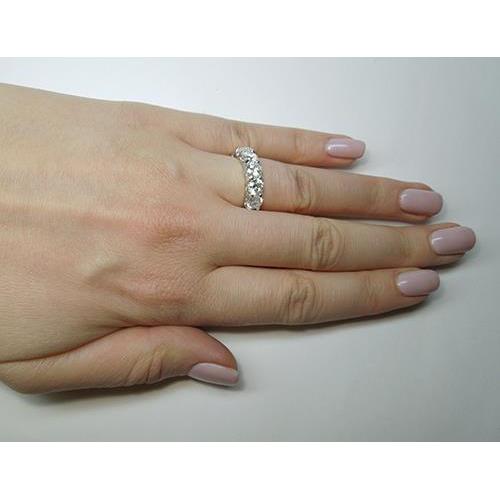 Round Real Diamond Wedding Band White Gold Women Jewelry 7 Ct.