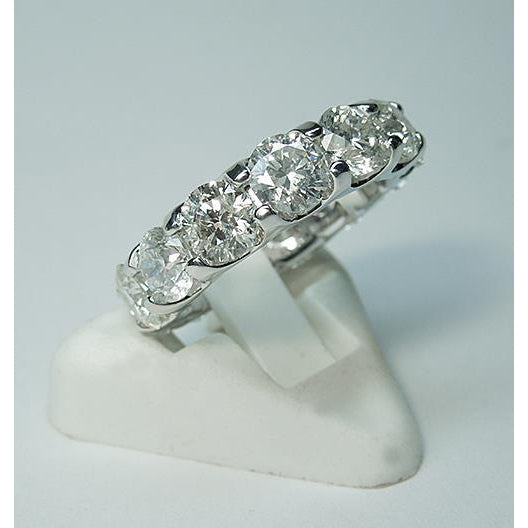 Round Real Diamond Wedding Band White Gold Women Jewelry 7 Ct.