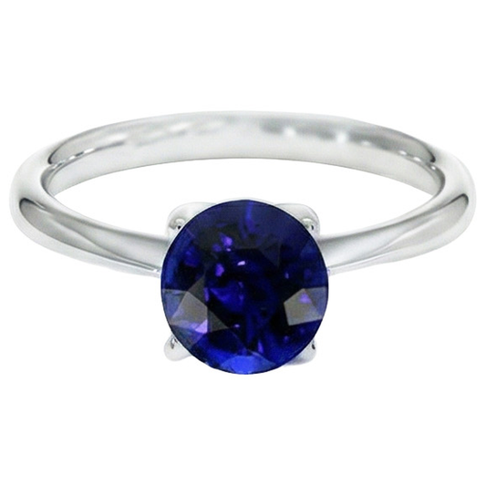 Round Sapphire One Stone Ring Design