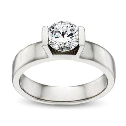 natural round diamond 1ct ring front view