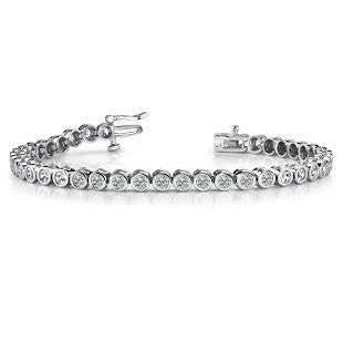 Round Shape Real Diamond Tennis Bracelet Gold White 14K 17.10 Ct Jewelry