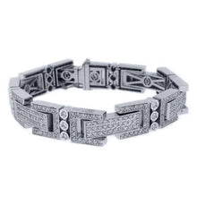 Round Shaped 18 Carats Real Diamond Men Bracelet White Gold 14K