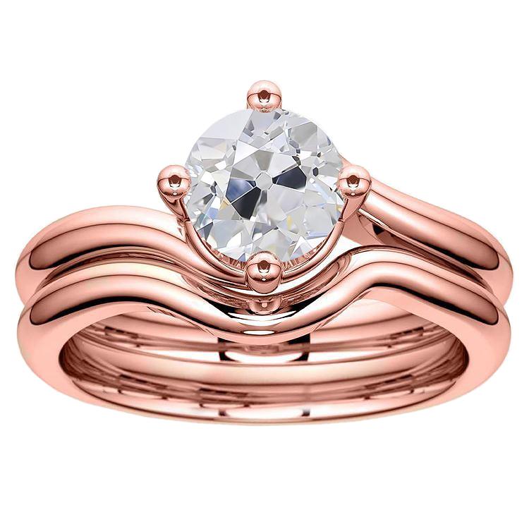 Round Solitaire Engagement Ring Set Old Miner Genuine Diamond 2.50 Carats