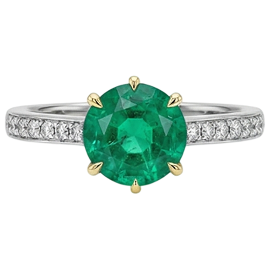Authentic Emerald Precious Stone Ring – front view