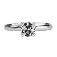 Round Solitaire Natural Old Mine Cut Diamond Ring 2 Carats Women's Jewelry