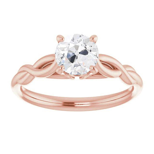 natural round diamond 2ct ring front view