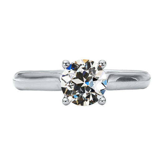 natural round diamond 2ct ring front view