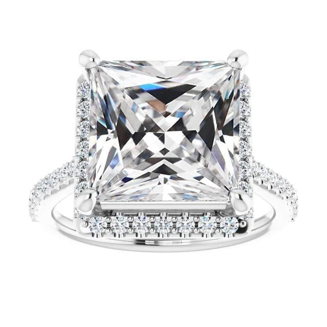 Round & Square Cut Old Miner Genuine Diamond Ring 14K Gold 7.50 Carats