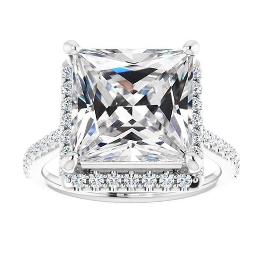 natural round diamond 7.50ct ring front view