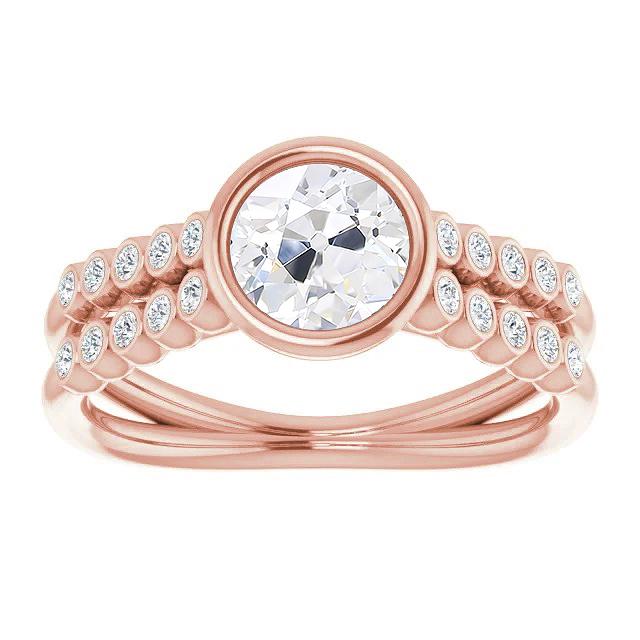 Round Wedding Ring Bezel Set Old Miner Genuine Diamond Split Shank 4.50 Carats