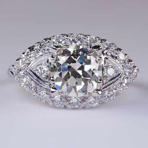 natural round diamond 3.50ct ring front view