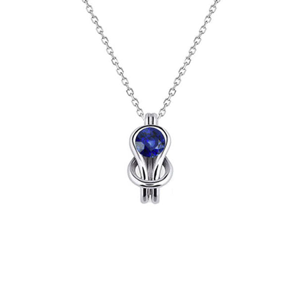 Royal Blue Sapphire Precious Stone Pendant 0.50-ct 14K White Gold – main view