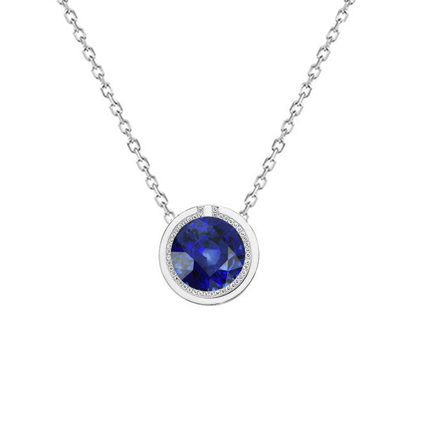 Luxury Blue Sapphire Precious Stone Pendant 1 ct – main view