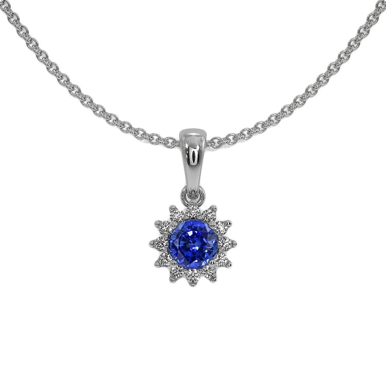 Luxury Royal Blue Sapphire Gemstone Pendant 1 ct – main view