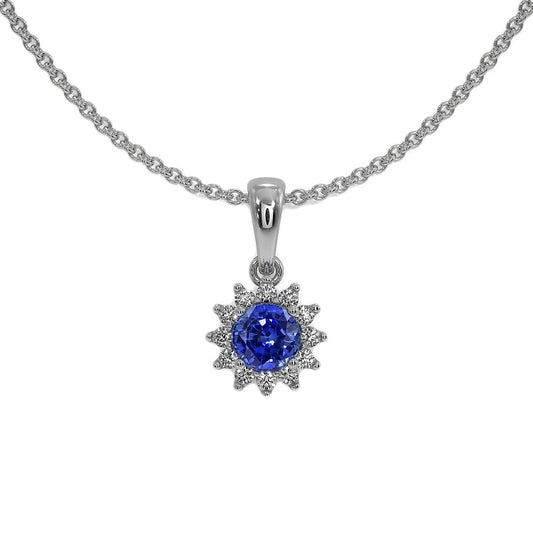 Luxury Royal Blue Sapphire Gemstone Pendant 1 ct – main view