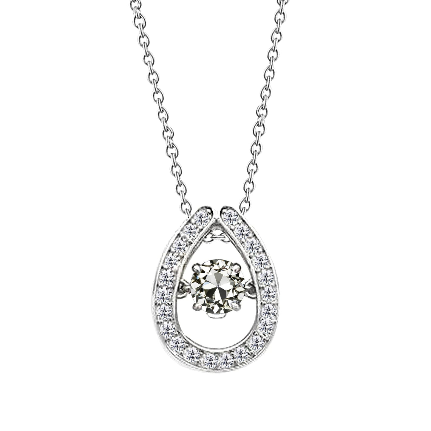 Drop Pendant 14K White Gold with Diamond – main view