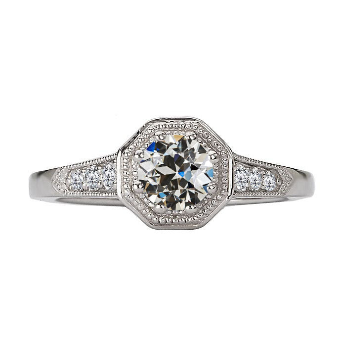 Real Brilliant Diamond Proposal Ring 2 ct 14K White Gold – main view