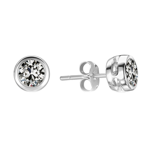 Fine Diamond Antique Cushion Drop Earrings in 14 Karat White Gold – main view