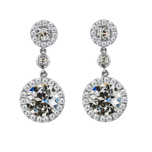 Natural Brilliant Diamond Earrings 1 ct 14K White Gold – main view