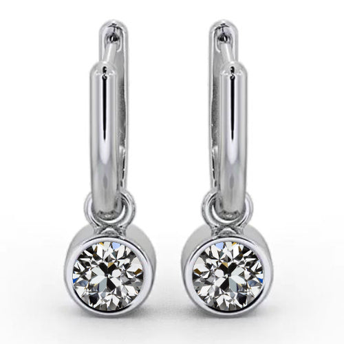 Genuine Fine Diamond Stud Earrings 1 ct 14K White Gold – main view
