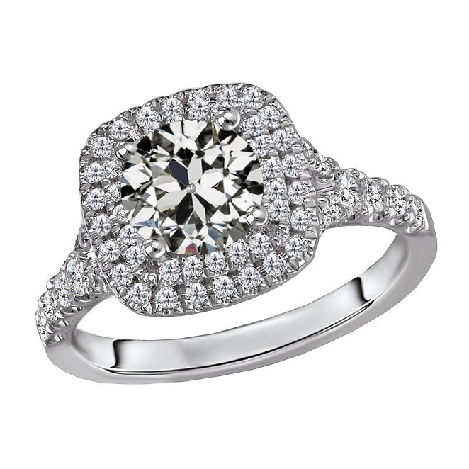 Luxury Brilliant Diamond Halo Engagement Ring 1.50 ct – main view