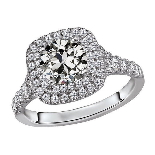 Luxury Brilliant Diamond Halo Engagement Ring 1.50 ct – main view