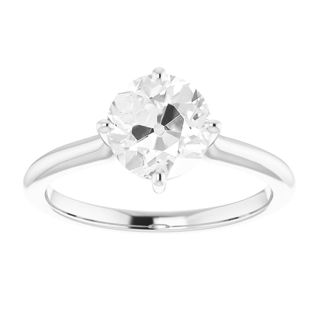 Solitaire Engagement Ring 14K White Gold with Diamond – main view
