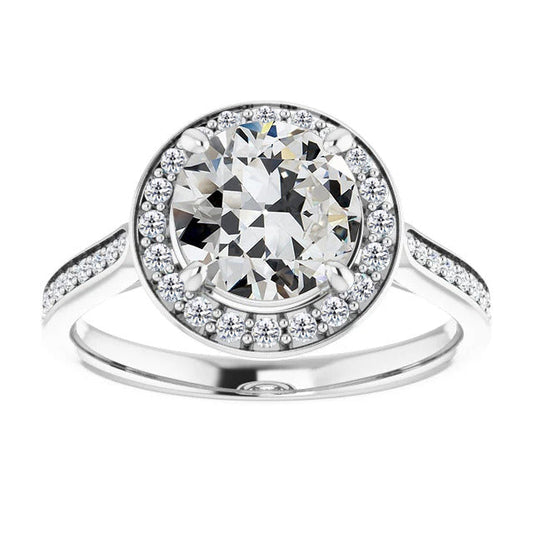 Earth-Mined Fine Diamond Solitaire Ring with Accents – main view