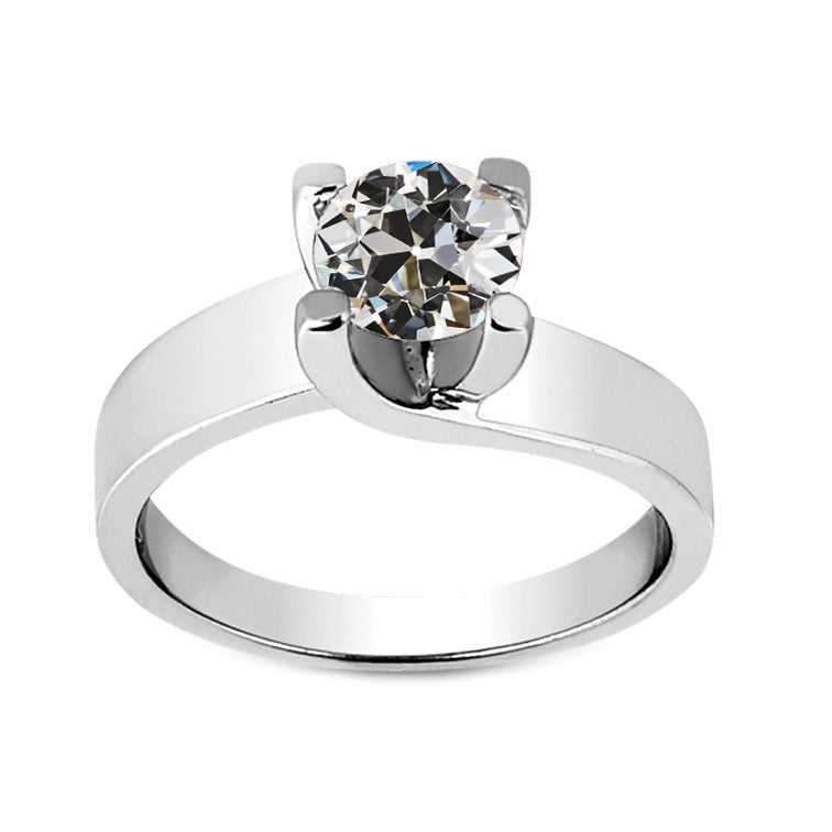 Antique Cushion Diamond ring in 14K White Gold – main view
