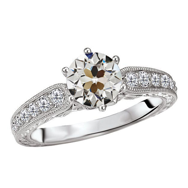 Genuine Brilliant Diamond Proposal Ring 2 ct 14K White Gold – main view