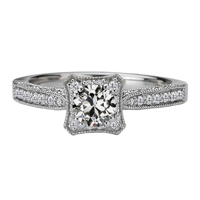 Authentic Brilliant Diamond Solitaire Ring with Accents – main view