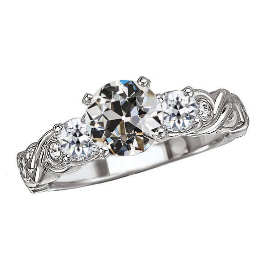 Earth-Mined Diamond Anniversary Ring 2 ct 14 Karat White Gold – main view