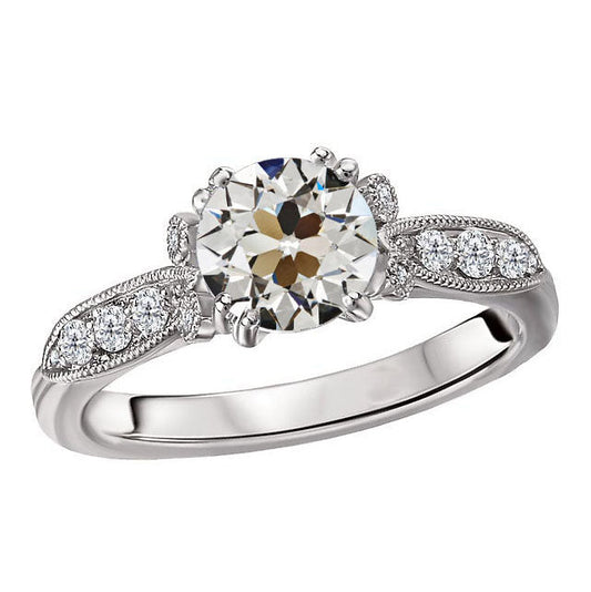 Earth-Mined Fine Diamond Anniversary Ring 2 ct 14K White Gold – main view