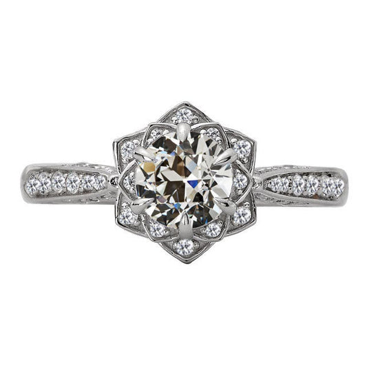 Fine Diamond Halo Ring 4-ct 14 Karat White Gold – main view