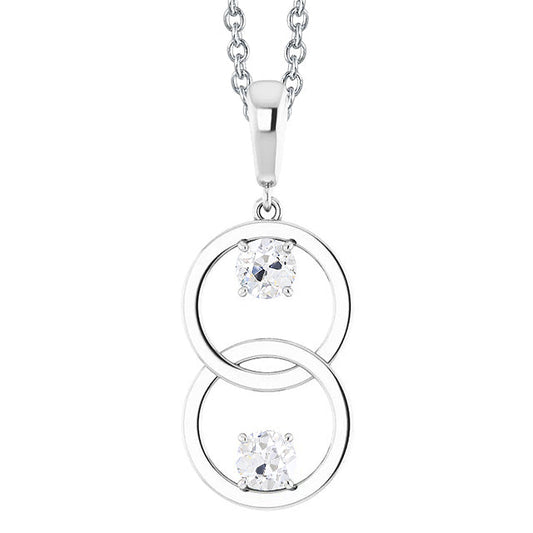 Authentic Diamond Drop Pendant 1 ct 14 Karat White Gold – main view